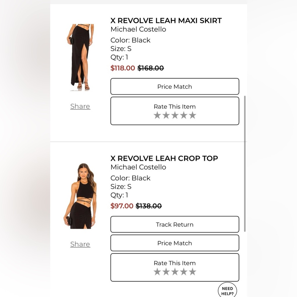REVOLVE Black Leah Maxi Skirt and Crop Top Two piece Set